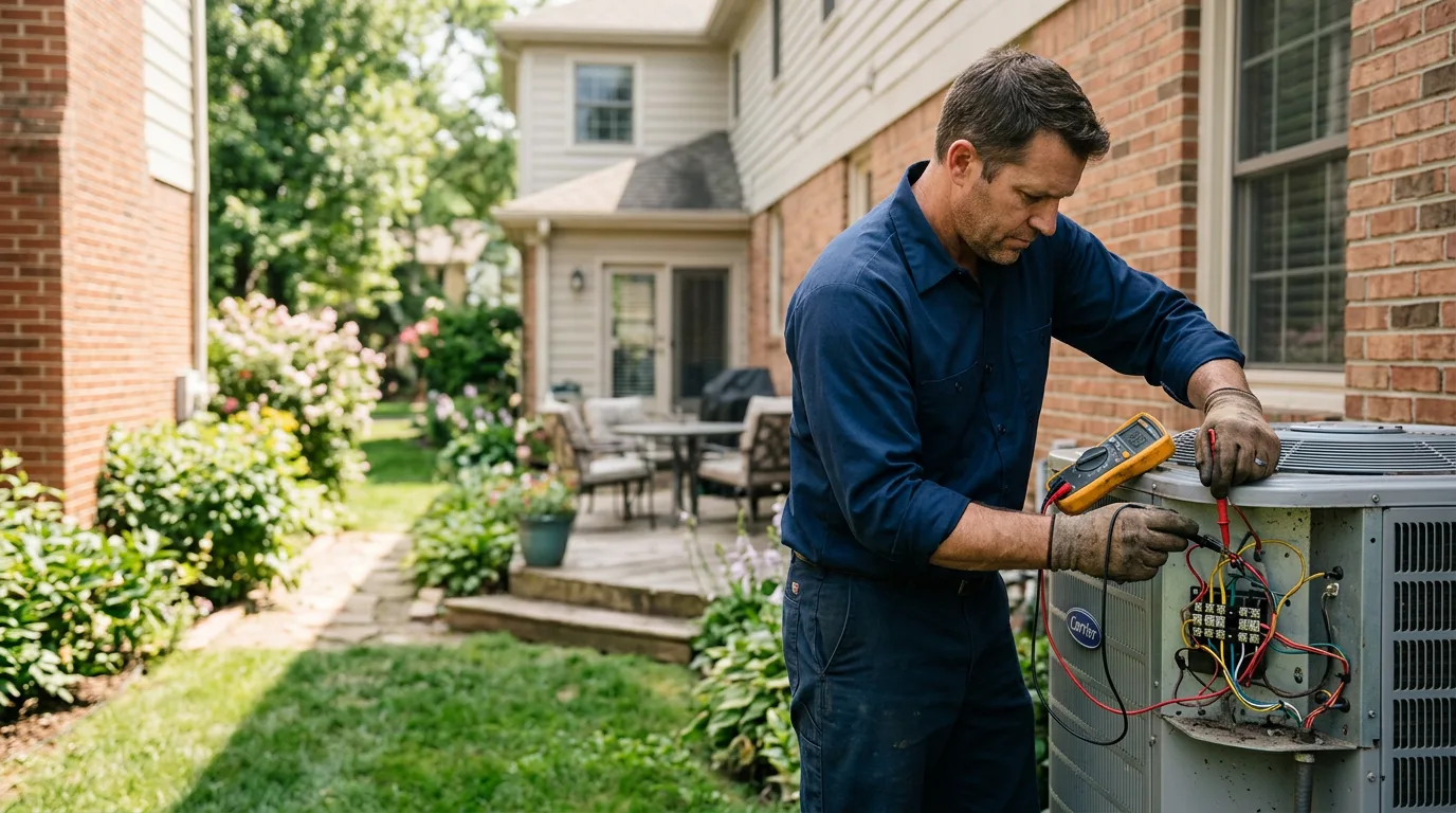 HVAC technician working near New Lexington, OH